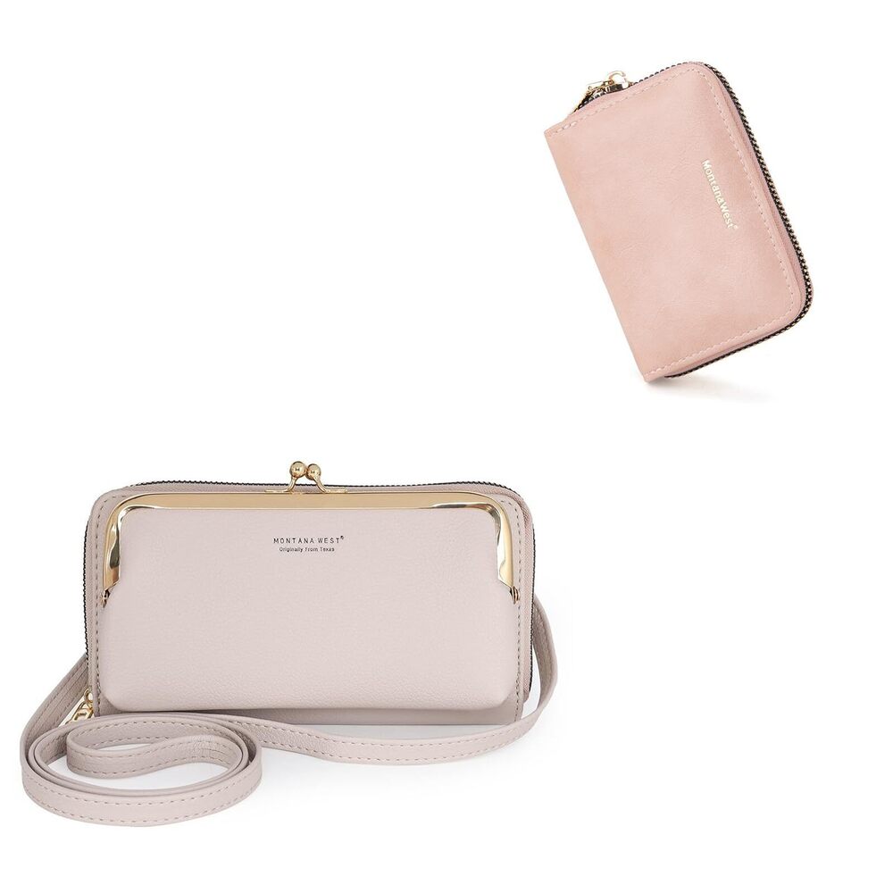 4717 2Pack Crossbody Cell Phone Purse and Small Credit Card Holder Wallet